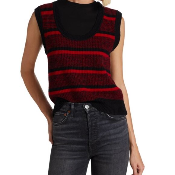 Re/done Striped Wool Sweater Vest M NWOT - Picture 2 of 10